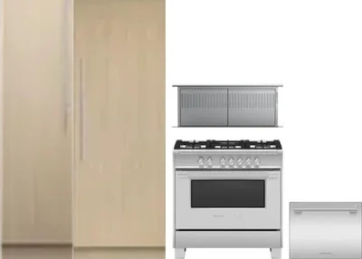 5 Piece Package Includes Refrigerator, Freezer, Range, Hood And Dishwasher